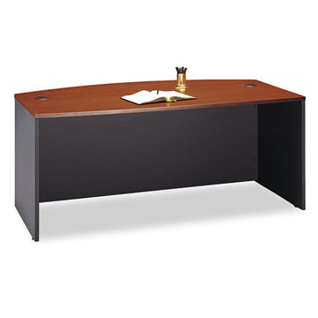 Bush® Series C Collection Bow Front Desk, 71.13" X 36.13" X 29.88", Natural Cherry-graphite Gray freeshipping - TVN Wholesale
